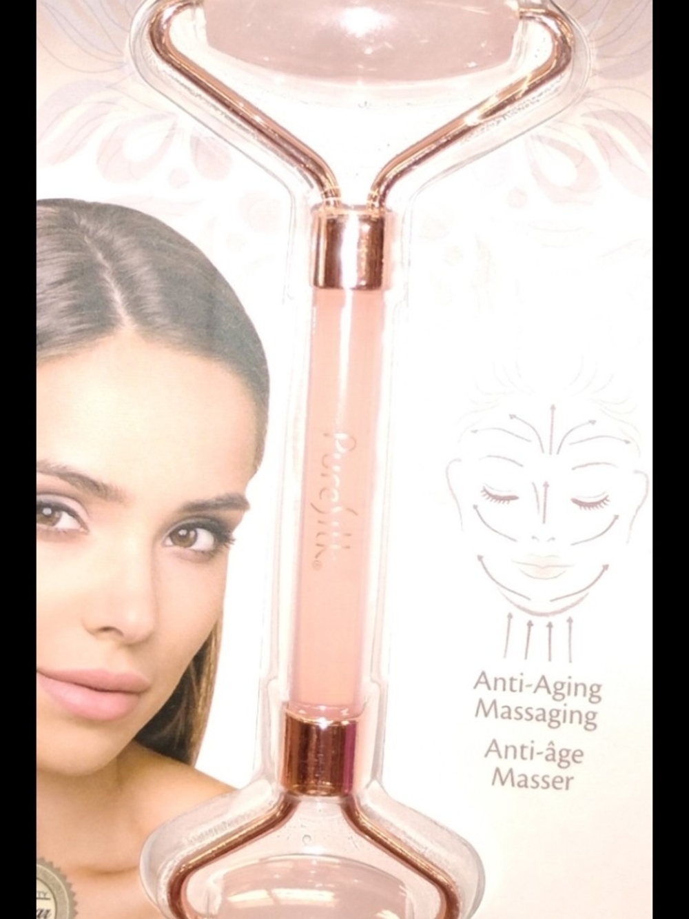Rose Quartz Facial Roller โ Pink Anti-Aging Massager